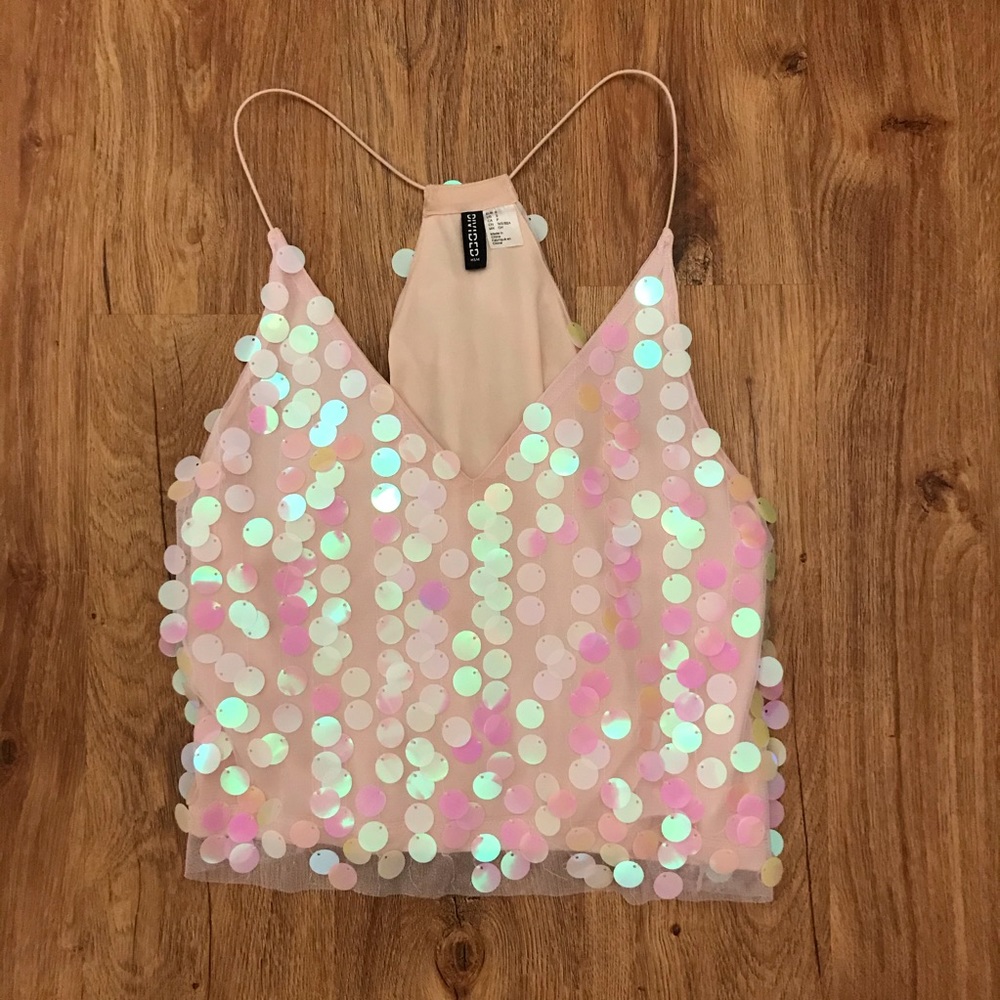 Pink iridescent sparkle top
